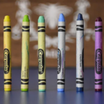 a row of crayons